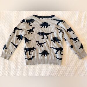 Gymboree Gray and Blue Dinosaur Boy Sweater 3T